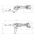 Killer 18V Cordless Belt File With Brushless Motor And Variable Speed Control For Precision Metalworking And Deburring Slim Profile dimensions illustration.