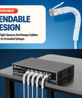 Ultra Slim Cat6a Patch Cables 0.5ft White 10-Pack Bendable And Flexible Ethernet Leads For Beastly 10Gbps Networking 32AWG