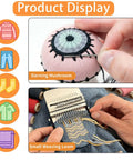 Complete Darning Kit With 14 Hook Mini Loom For Beginners Mushroom Patch Maker For Jeans And Socks Patch Repair Kit usage.