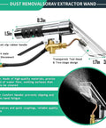 Extractor Kit For Wet Vacuum With 50 Foot Water Line Includes Transparent Dust Removal Head shown with detailed labels