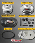 Torque Converter Kit For 212 Go Kart With Three Quarter Inch Shaft, 10T 40 To 41 Sprocket And 12T 35 Chain components display