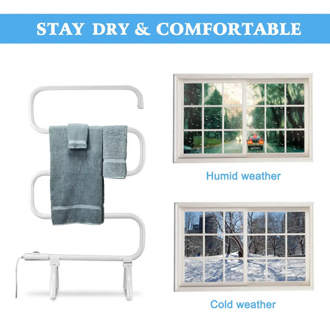 Hot Towel Warmer And Drying Rack For Bathroom With Wall Mount Or Free Standing Design 120W Heated in humid and cold weather