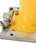 Close-up of the Heavy Duty Removable Steel Pipe Safety Bollard 42 Inch Tall with locking mechanism and safety yellow coating.