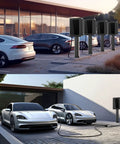Slick Heavy-Duty EV Charger Enclosure With Pedestal Post Workhorse Weatherproof Lock Box For Outdoor Use protecting vehicles from elements.