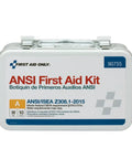 ANSI A 2015 And OSHA Compliant 71 Piece First Aid Kit For A Crew Of Ten, All In One Emergency Set visible in white case