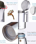 Stainless Steel Stovetop Espresso Maker 6 Cup Moka Pot For Induction 10 Oz Italian Style Coffee Pot with features labeled