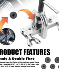 Close-up of a flaring tool from 25ft Brake Line Kit With One Quarter Inch And Three Sixteenths Inch Lines Flare Tool Set.