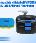 Replacement Pond Filter Sponge Set For Anbull And Vivohome 950GPH 1370GPH Pond Filter Pumps with blue pre-cut sponge and pump
