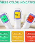 Touchless Digital Forehead Thermometer For Adults And Kids At Home Non Contact Infrared Reading Quick Fever Alerts Safe Easy To Use Temperature Checker, three color display