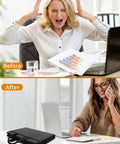 Before and after using Beefed Up Fireproof Document Organizer Folio With 13 Pockets Zippered Accordion File Box for home office