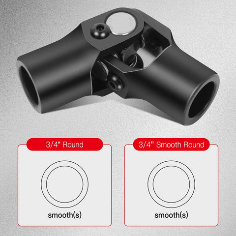 Heavy Duty 96mm Single Three Quarters Inch Round U Joint Shaft Black Steering Joint Universal Joint Coupler Chrome Steel Automotive OEM Matched Fit for Durable Steering Linkage and Smooth Operation