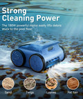 Hands Free Cordless Robotic Pool Cleaner With 180 Minutes Runtime Self Parking Wall Climbing Ideal for Above Ground Pools