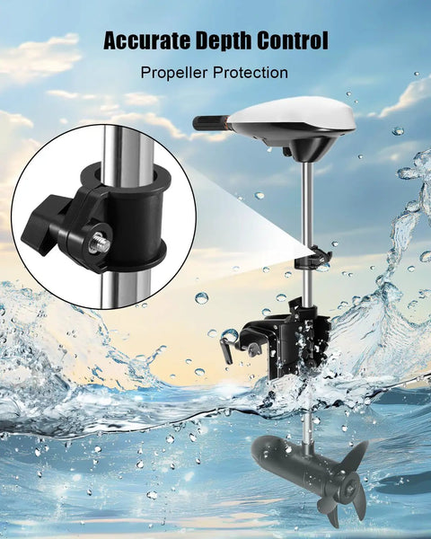 Depth Adjustment Collar Kit For Minn Kota Terrova And Riptide ST Trolling Motors 2007-2016, close-up of shaft position lock.