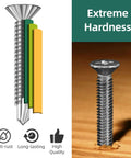 110 Pcs Number Eight Self Tapping Screws Kit For Metal With Serrated Flat Head Self Drilling Sheet Metal Screws 410 Stainless Steel