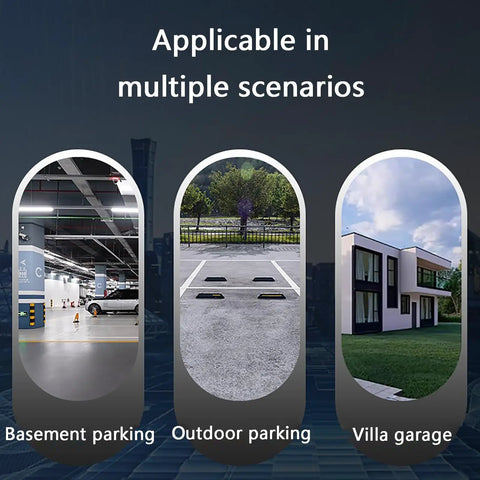 Rugged Workhorse Wall Mount EV Charger Protection Box With Vented Heat Dissipation Universal Fit For Electric Vehicles, shown in parking scenarios.