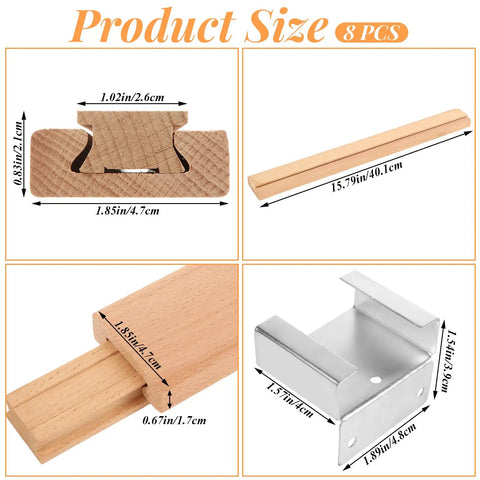 Product size details for No Fuss Straight Up Smooth Heavy Duty 16 Inch Wood Drawer Slides Premium Beech Hardwood Center Track.