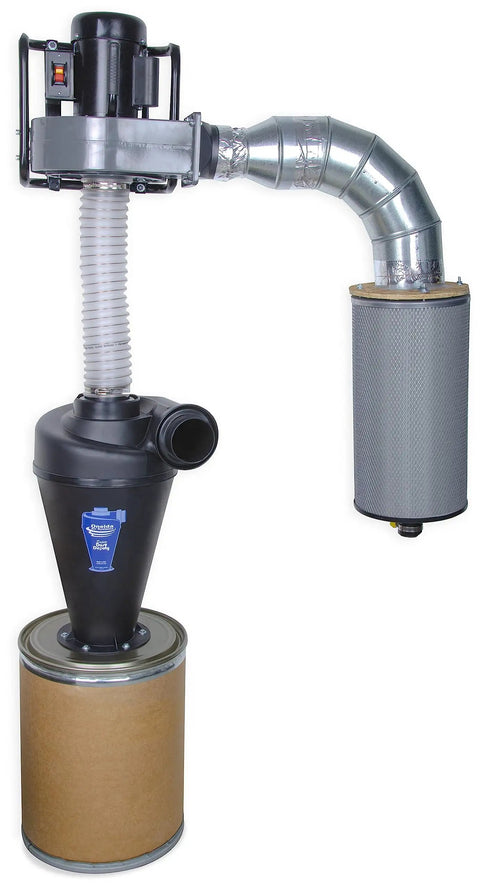 Ultimate Cyclone Attachment For Single Stage Dust Collectors 0.5 To 3HP, Boost Airflow And Capture 99 Percent Dust Like A Boss