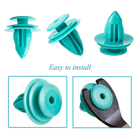 100 Piece Heavy Duty Nylon Trim Door Panel Retainer Clips Replaces Oem 90467 10188 For Toyota Camry Corolla Tundra Tacoma Includes Quick Release Tool. Easy install clips shown.