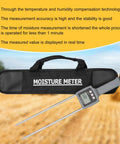 Portable Hay Moisture Tester Probe With Quick 1 Second Reading, Precise Hay Moisture Meter For Bales, 0 To 80 Percent Range, Temperature Humidity Compensation, High Accuracy 0.5 Percent, Easy Field Use On The Go To Prevent Spoilage. carrying case and probe