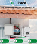 UL Listed Nema 6 Junction Box With Mounting Plate Heavy Duty Weatherproof Electrical Enclosure In Grey installed with solar panel connections.