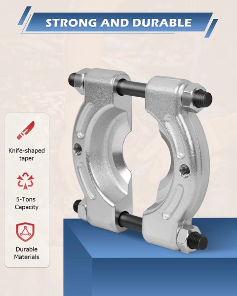 Heavy Duty Bearing Separator Puller Set With 5 Ton Capacity featuring 2 Inch and 3 Inch Bearing Splitters on display
