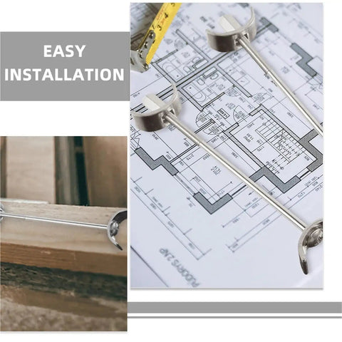 6 Piece Countertop Joiner Connectors Set With Thread Bolts for Butcher Block Tabletop assembly on blueprint