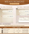 Measurement guide for 4 Pack Sleek Wood Slat Wall Panels For Modern Living Space Upgrade Featuring 3D Fluted Acoustic Soundproofing In Gorgeous Walnut Tones.