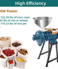 Powerful 2200W Electric Grain Mill Grinder With Funnel, Adjustable Output Thickness, 220V, with bags of grains
