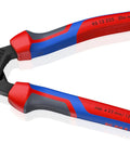 StepCut XL Cable Shears 9 Inch High Leverage For Thick Cables With Easy Grip Comfort Handles And Color Coded Tether Ready Design Built For Electricians And Pros Who Need Quick Clean Cuts No Fuss Every Time, red and blue handles