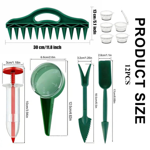 Seed Planter Tool Set With Seed Spreader And Mini Planter For Small Seeds Handy Handheld Gardening Kit product dimensions