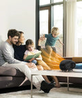 Family enjoying warmth from 600W Desk Heater With PTC Ceramic Tech in living room