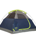 Easy Setup Sundome Camping Tent With Rainfly Weatherproof Shelter For 2 To 6 People, navy blue 4-person dome displayed in yard.