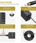 Heavy Duty 12V AC Adapter Wall Charger Power Cord Built Tough For Seamless Daily Plugs, showcasing durable design and high-quality power cord.