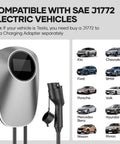 Level 2 Home EV Charger With 32 Amp 240V Power NEMA 14 50 Plug 17 Foot Cable J1772 Compatible with various EVs shown