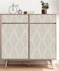Modern Stripe Peel And Stick Wallpaper Beige And White Geometric Self Adhesive Wall Covering Vinyl for Cabinet