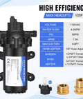 33-Series 110V AC Water Diaphragm Pump With 4.0 GPM At 50 PSI, RV Fresh Water On Demand Pump, Garden Hose Adapters included