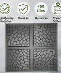 Four Piece Plastic Concrete Molds Set For DIY Paving Pathways Cobblestone Look showing high-quality and reusable features