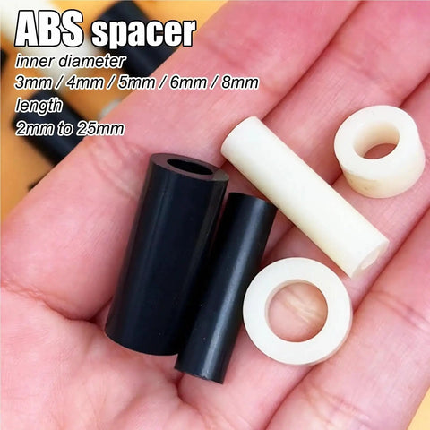 Built Tough Black Abs Nylon Spacers 500 Pc Assortment Kit M3 Through M8 Hollow Round Standoffs Solid Gear For Bead Jewels And Hot Tech Assembly Projects