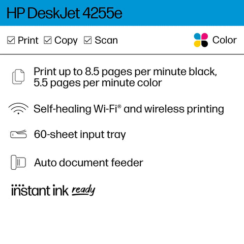 Slick Wireless All-In-One Color Inkjet Printer With Scanner And Copier For Home Office Includes Three Month Ink Supply with wireless features.