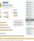 Blackrock Champagne Bronze Cabinet Pull With 6 5/16 Inch Hole Spacing and finish details on display.