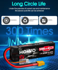 2S LiPo Battery Pack 7.4V 5200mAh 120C Soft Case XT60 Plug for RC Cars with 300 cycle lifespan label