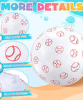 Image of a 12 Pack Inflatable Baseball Beach Balls, 16 Inch Large Bouncy Pool Balls For Adults, with baseball pattern details.