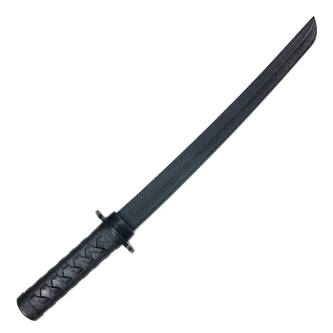 Mokume Style Polypropylene Practice Katana With Black Saya Scabbard 24.5 Inch Training Samurai Sword shown without scabbard