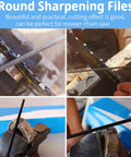 Five Thirty Second Inch Chainsaw File Set With Guide Pro grade round chain sharpening workhorse in use close-up views