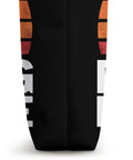 Side view of Dragon Boat Paddler Tote Bag for Dragonboating Gear and Race Day Essentials, featuring colorful vertical design.