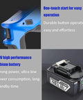 Detail of 18V Battery Powered Hydraulic Wire Cutter With LED Display showing one-touch start and lithium battery.