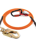 8ft Galvanized Steel Wire Core Flipline Lanyard Kit for Arborist Climbing with swivel snap hook and rope grab