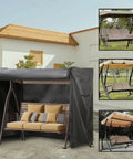3 Seater Outdoor Swing Cover Beefed Up All Weather Protection Waterproof Patio Hammock Garden Porch Swing Canopy UV Resistant Glider Chair Cover 80 X 59 X 72 Inch with canopy and cushions