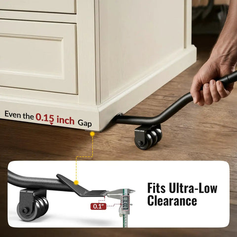 Heavy Duty Furniture Lifter Jack For Carpet Sliders And Hardwood Floors 660 Lb Capacity Includes Four Stackable Blocks To Raise Furniture Easily Smooth Rolling Wheels Back Saving Tool lifting cabinet with low clearance