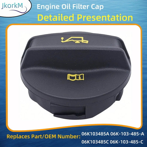 Engine Oil Fill Cap For Volkswagen Vehicles Fits Beetle CC Passat Jetta Tiguan 2.0L 2012-2017 Replaces OEM 06K-103-485-C